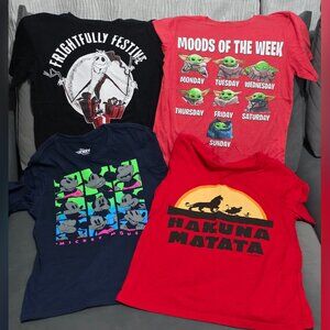 Disney Boys T-Shirt Bundle – Size L 10-12 – 4 Tees – Excellent Used Condition